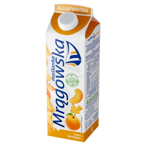 Maślanka Mrągowska brzoskwiniowa.  Mlekpol 1 l