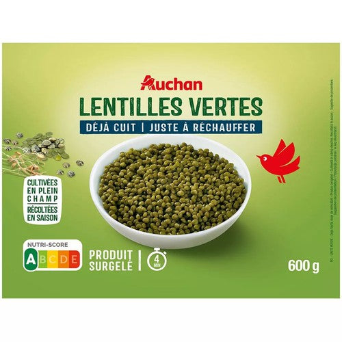 Soczewica zielona gotowana Auchan 600 g